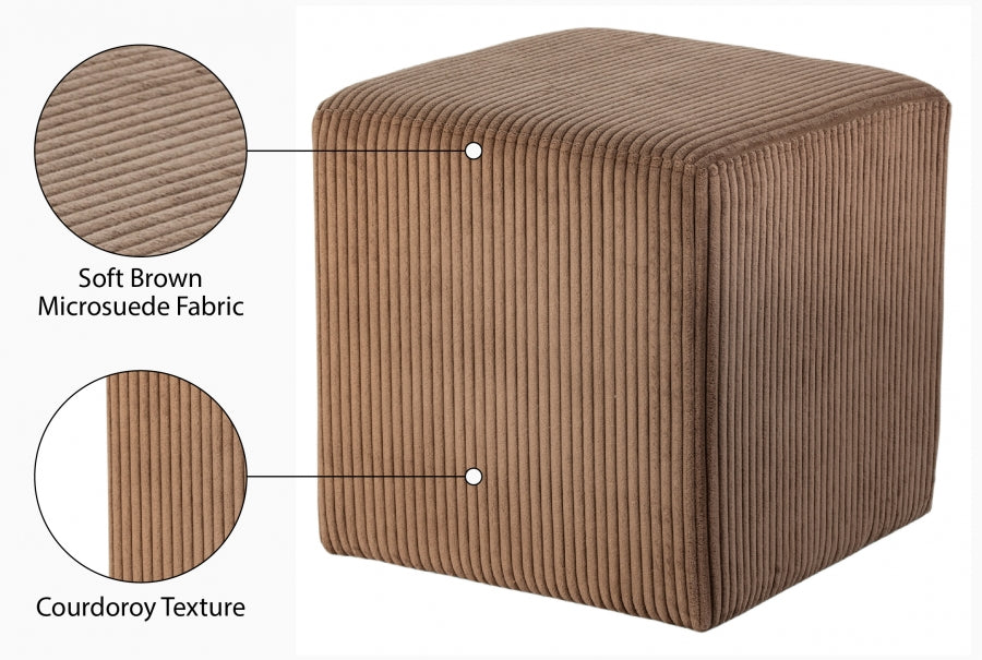 Pouf / tabouret en tissu microsuède Roy