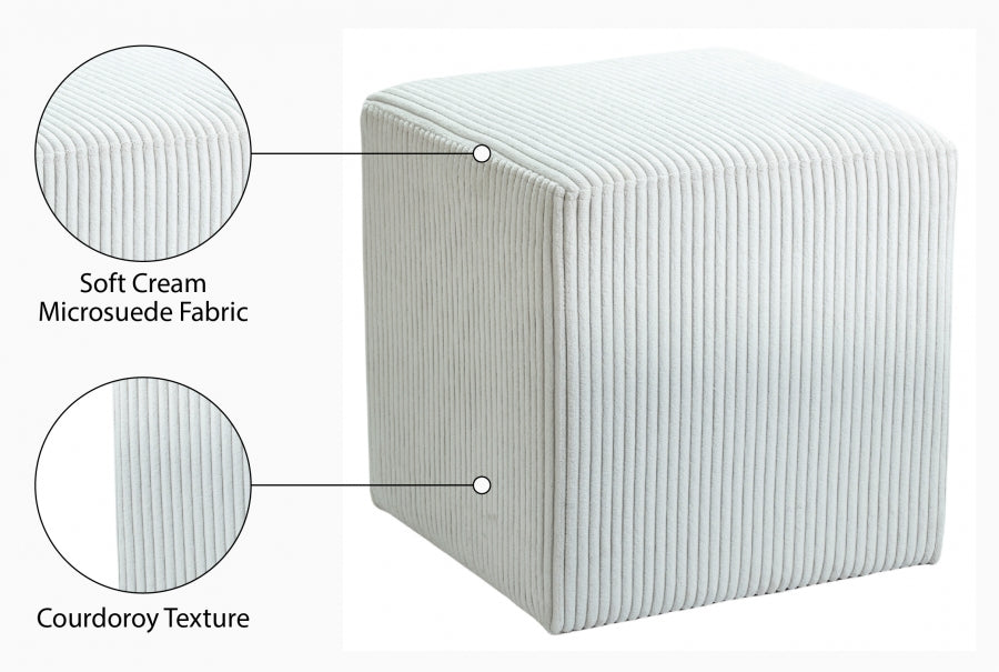 Pouf / tabouret en tissu microsuède Roy
