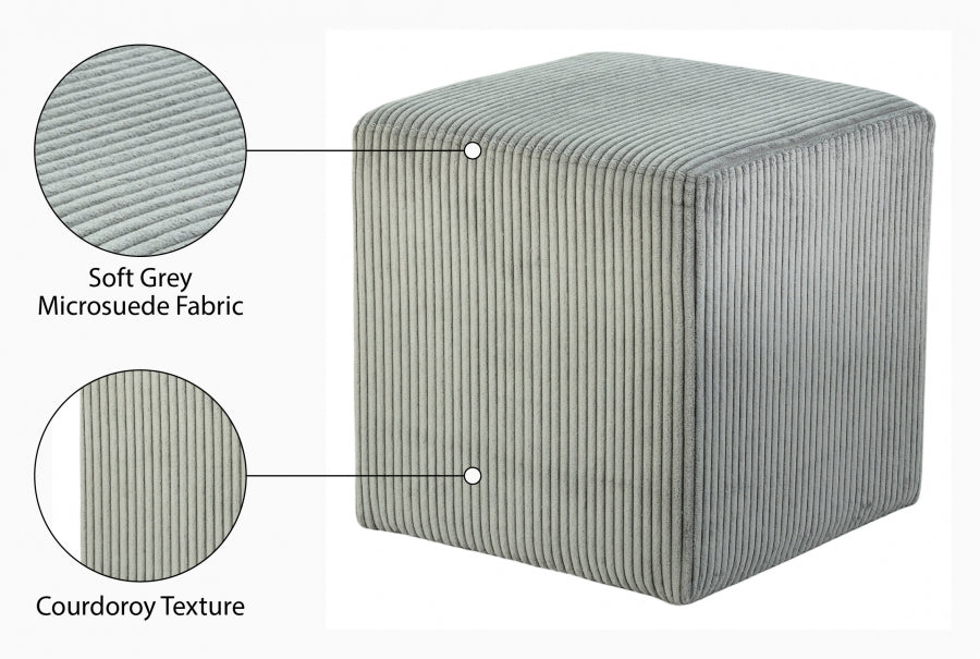 Pouf / tabouret en tissu microsuède Roy