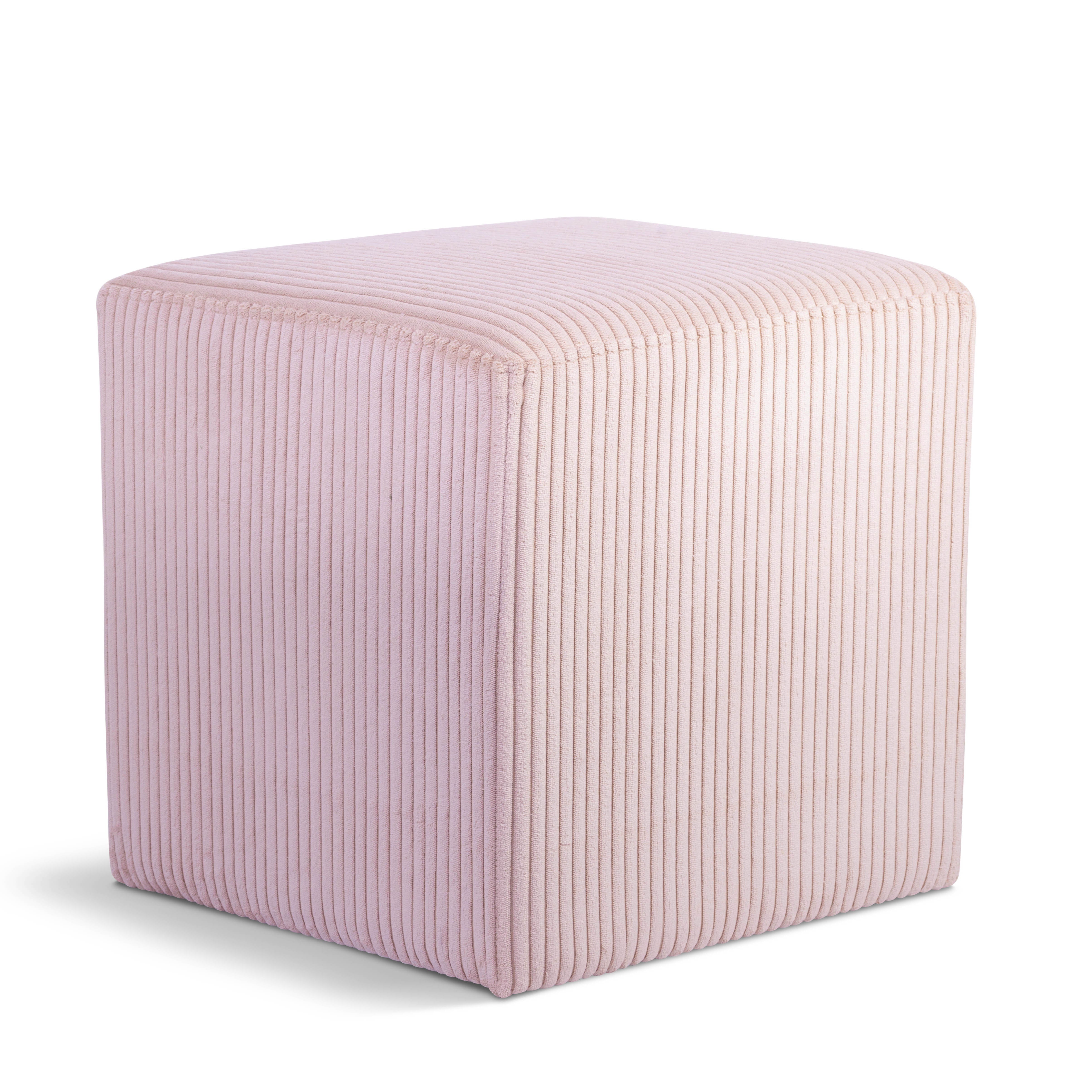 Pouf / tabouret en tissu microsuède Roy