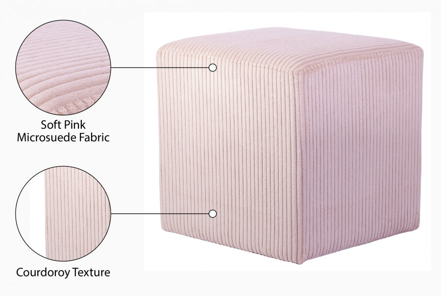 Pouf / tabouret en tissu microsuède Roy