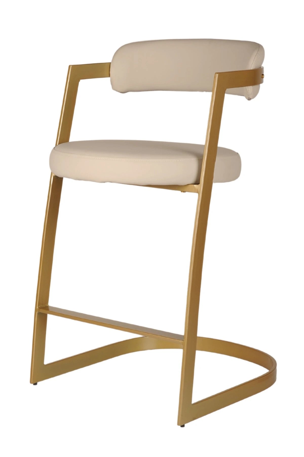 Set de 2 Tabourets de Comptoir Layla - Tissu Noir et Or
