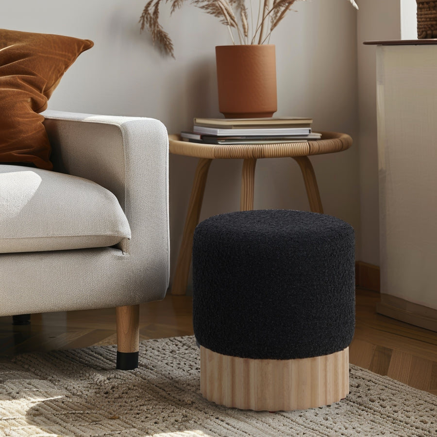Pouf/tabouret en tissu boucle Veranda