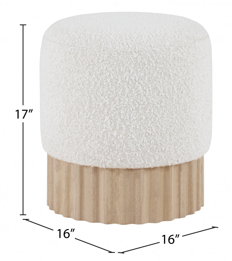 Pouf/tabouret en tissu boucle Veranda