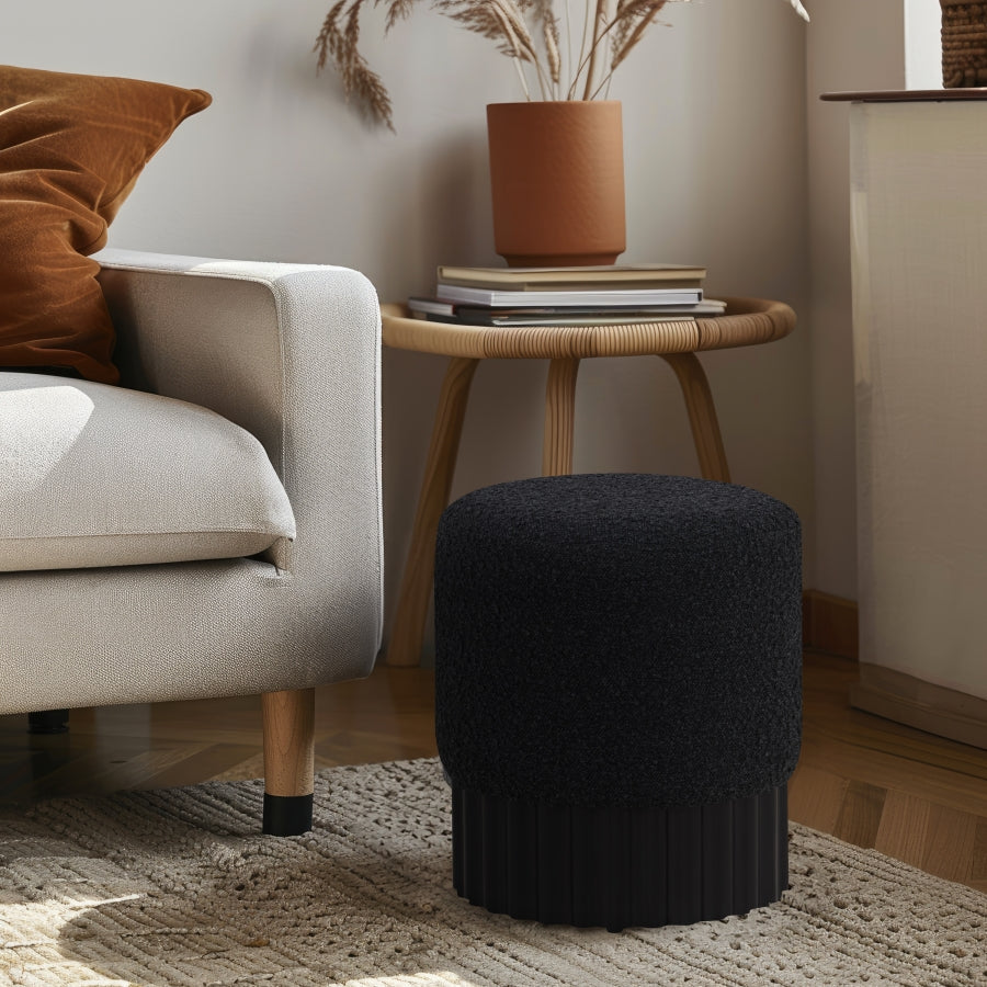 Pouf/tabouret en tissu boucle Veranda