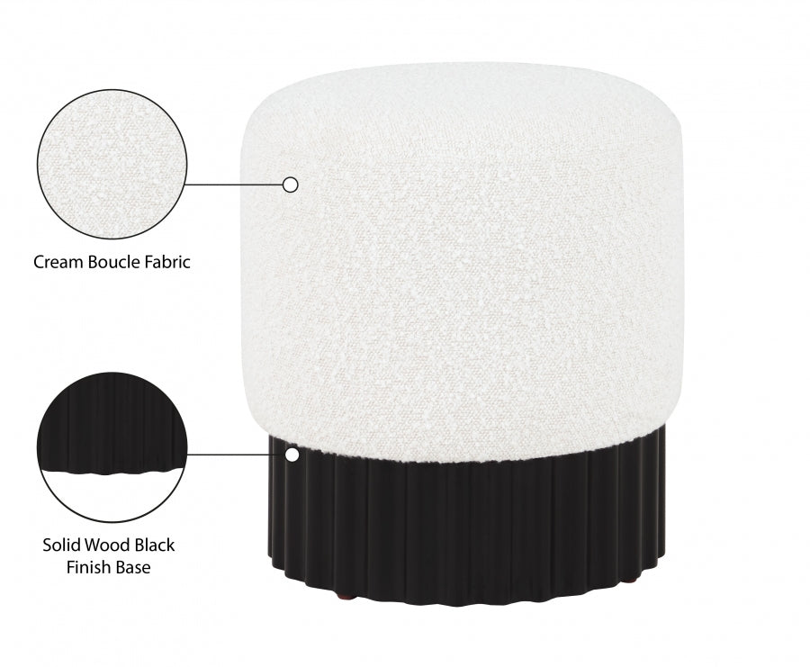 Pouf/tabouret en tissu boucle Veranda