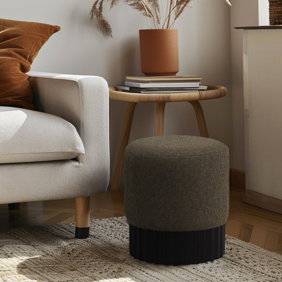 Pouf/tabouret en tissu boucle Veranda