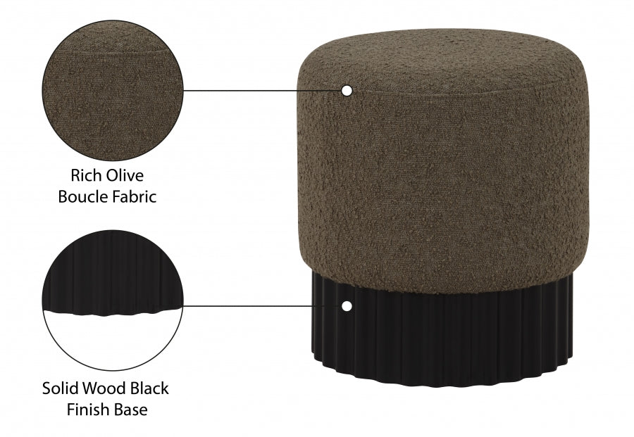 Pouf/tabouret en tissu boucle Veranda