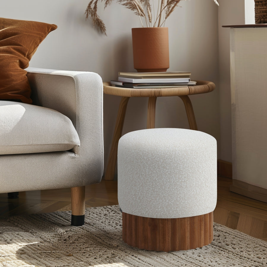 Pouf/tabouret en tissu boucle Veranda