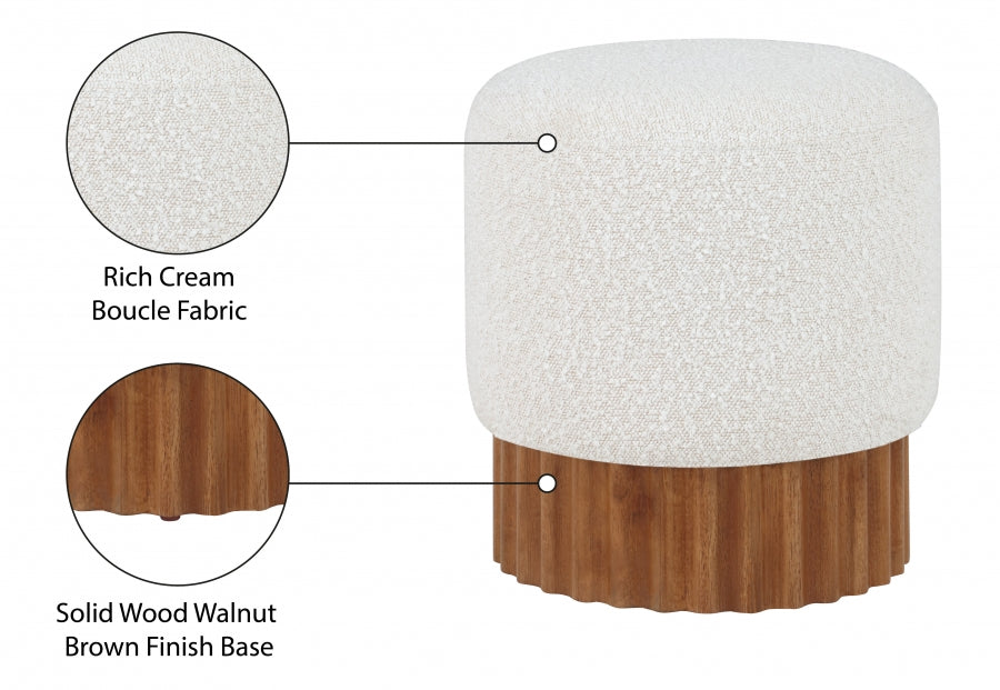 Pouf/tabouret en tissu boucle Veranda