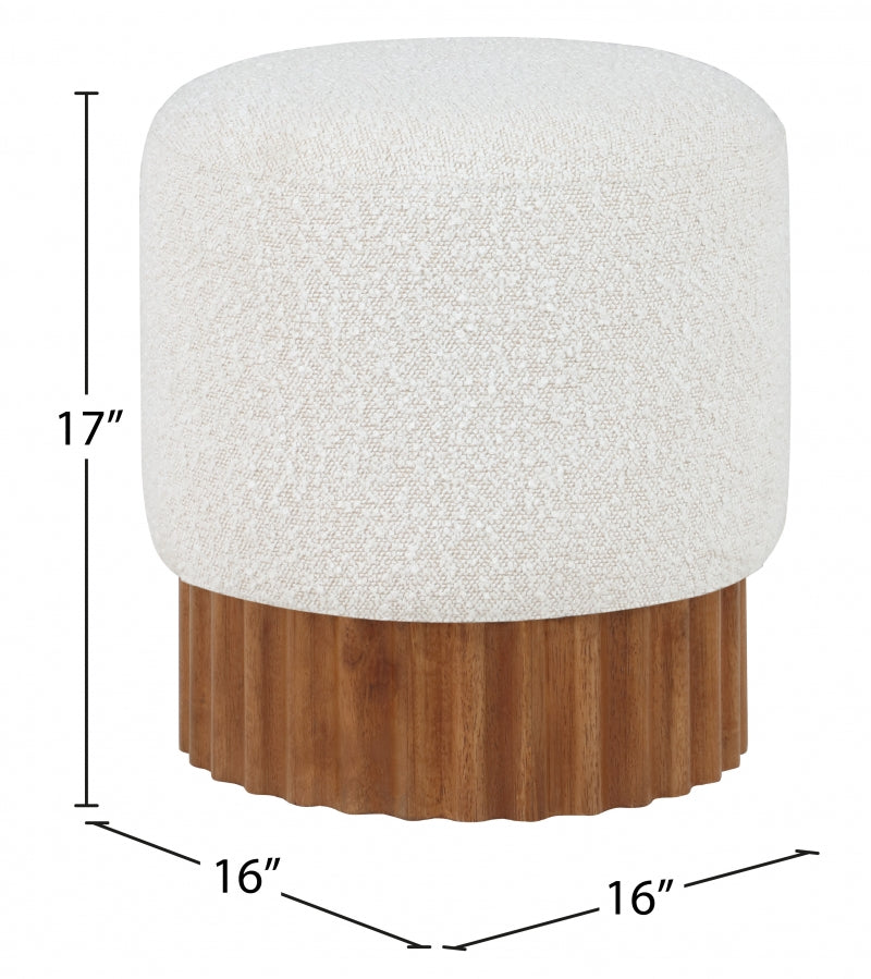 Pouf/tabouret en tissu boucle Veranda