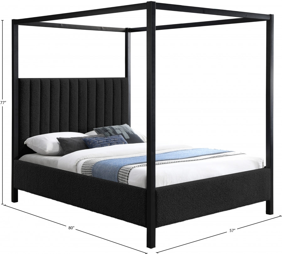 Lit double en tissu boucle Kelly