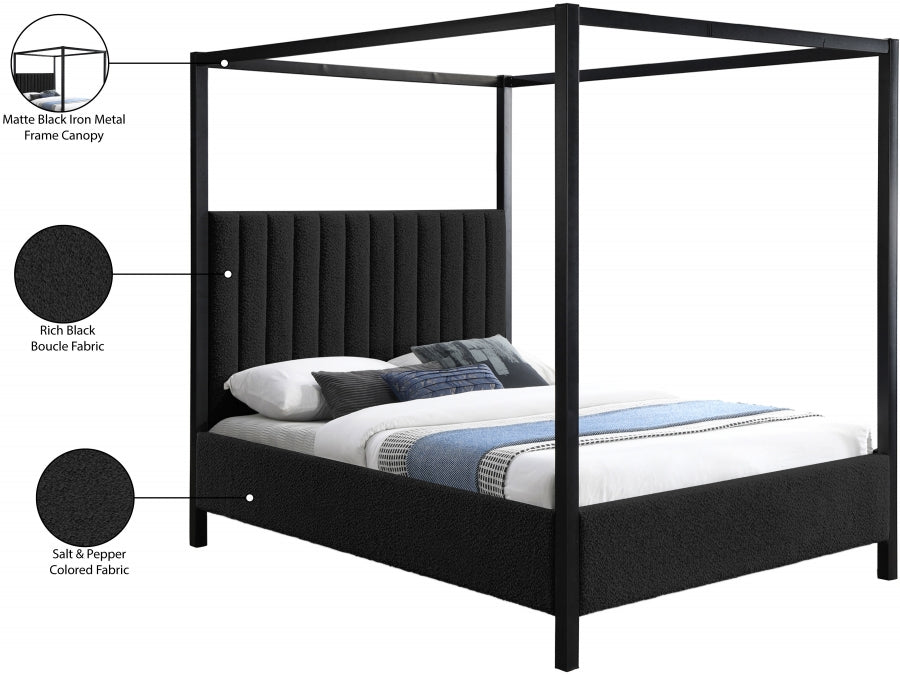 Lit double en tissu boucle Kelly