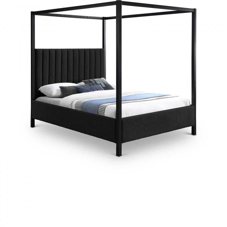 Lit king size en tissu bouclé Kelly