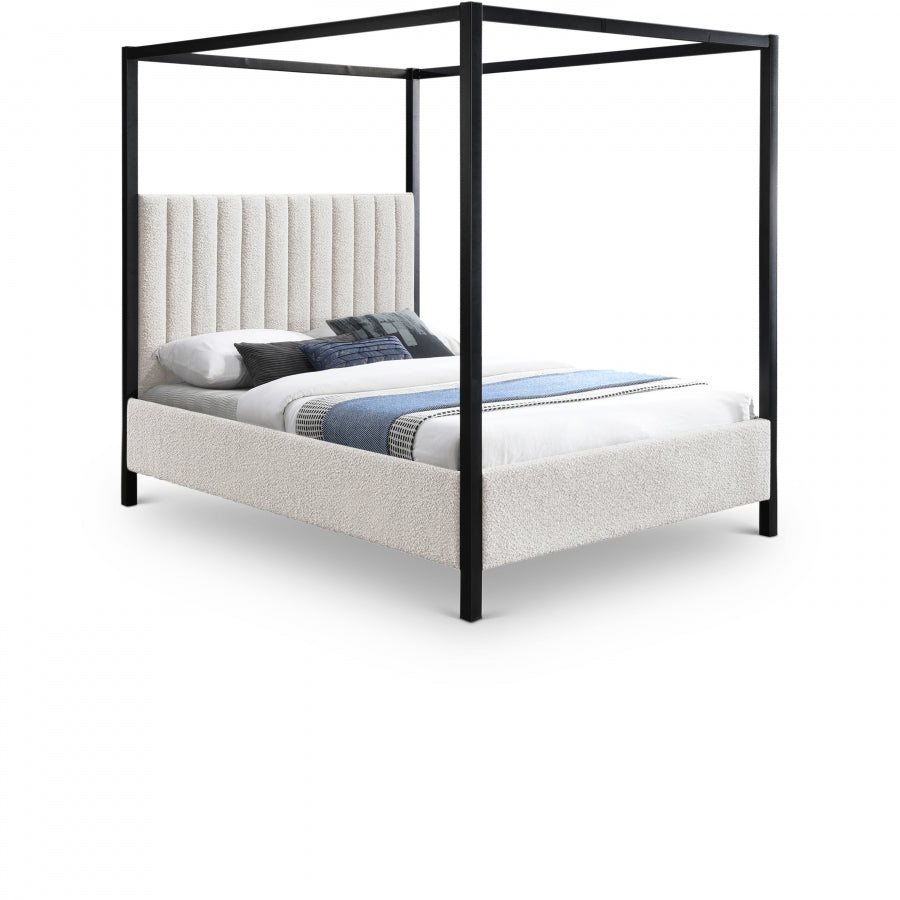 Lit double en tissu boucle Kelly