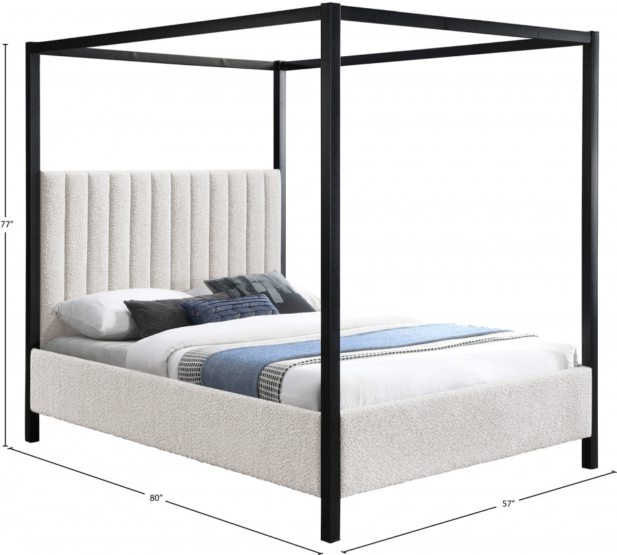 Lit double en tissu boucle Kelly
