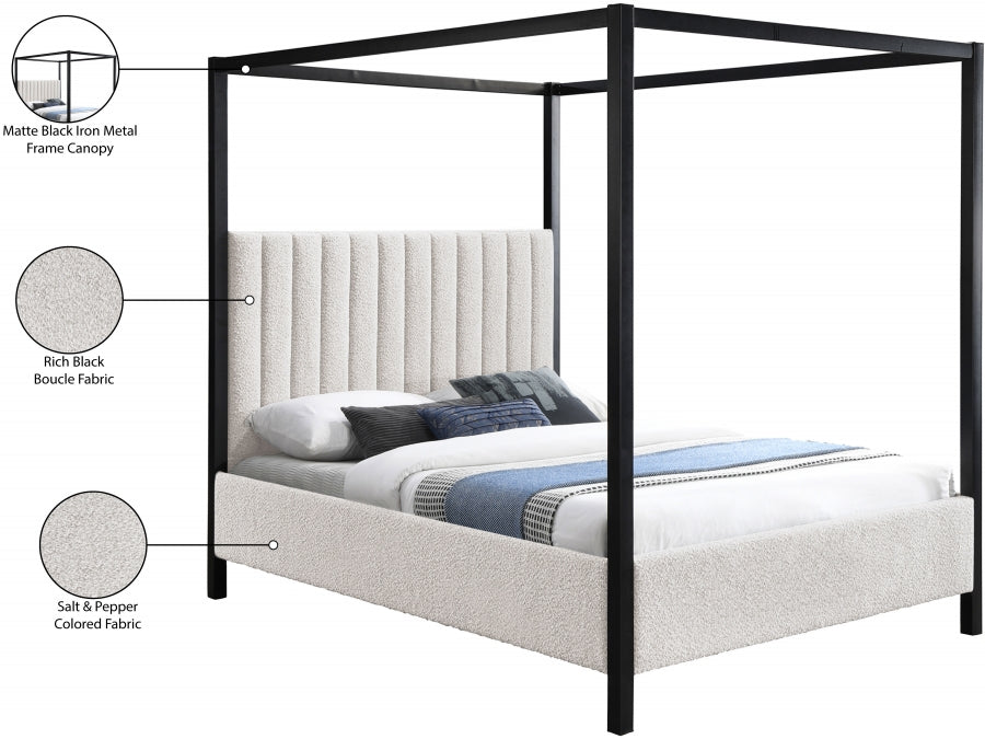 Lit double en tissu boucle Kelly