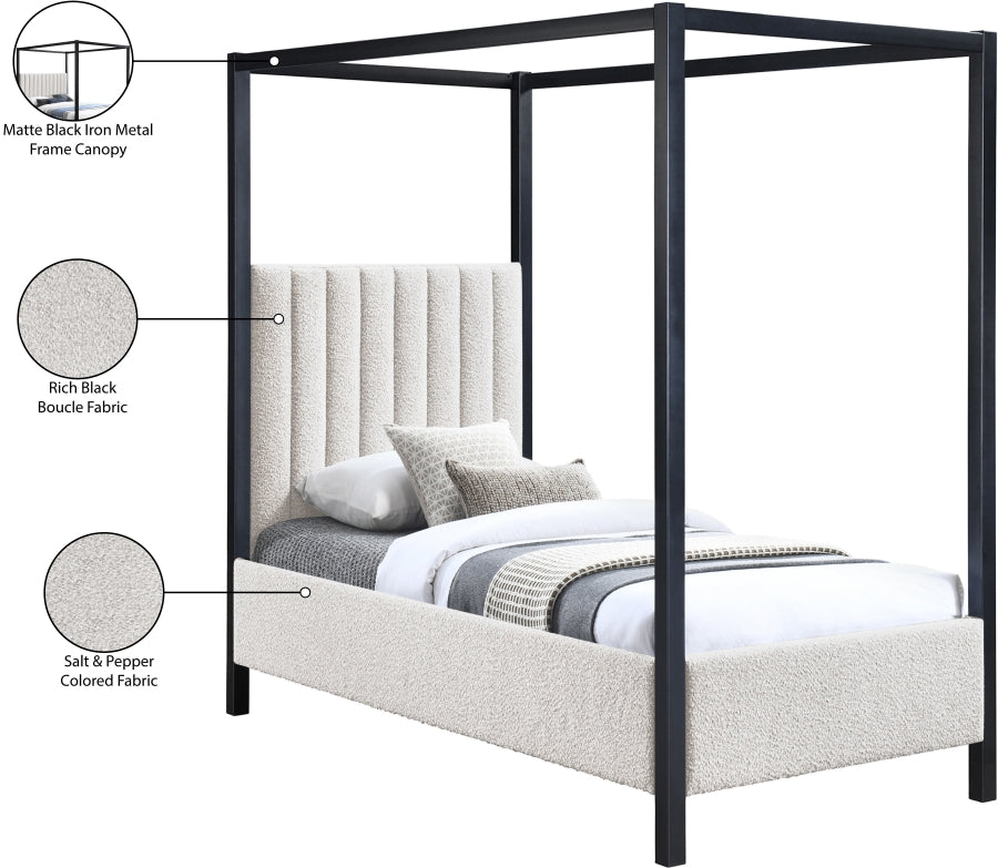 Lit simple en tissu boucle Kelly