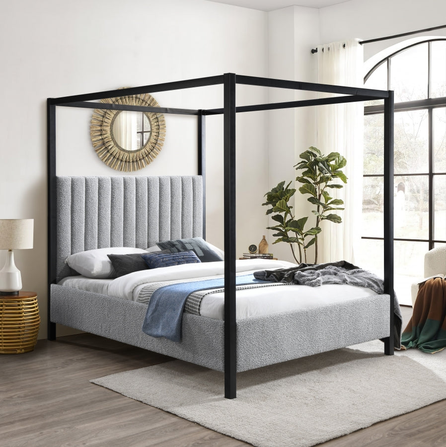 Lit double en tissu boucle Kelly