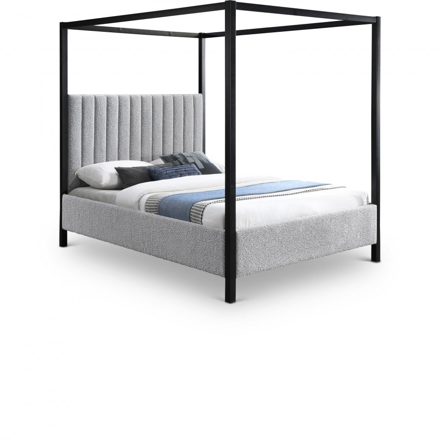 Lit double en tissu boucle Kelly