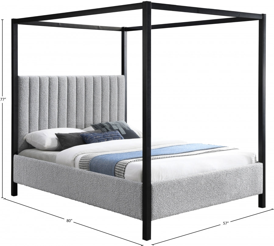 Lit double en tissu boucle Kelly
