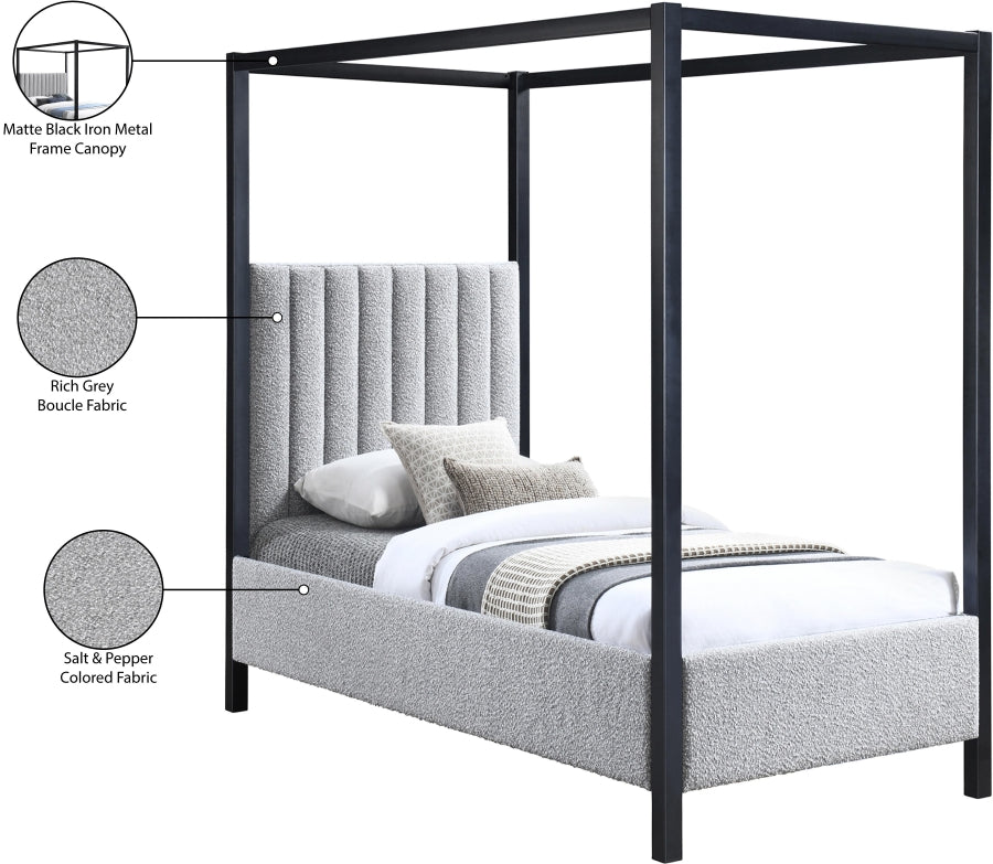 Lit simple en tissu boucle Kelly