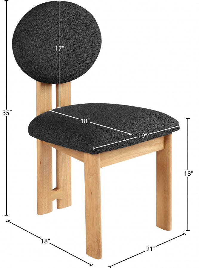 Chaise de restauration en tissu napa boucle