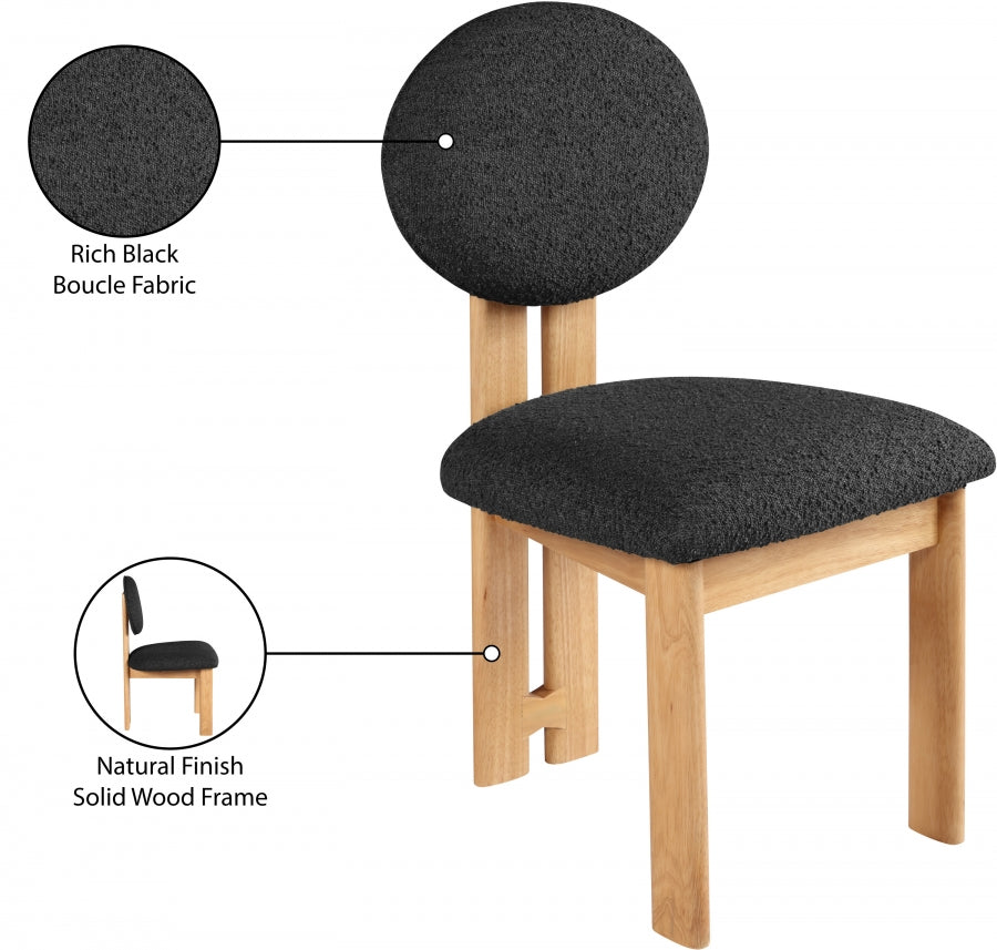 Chaise de restauration en tissu napa boucle