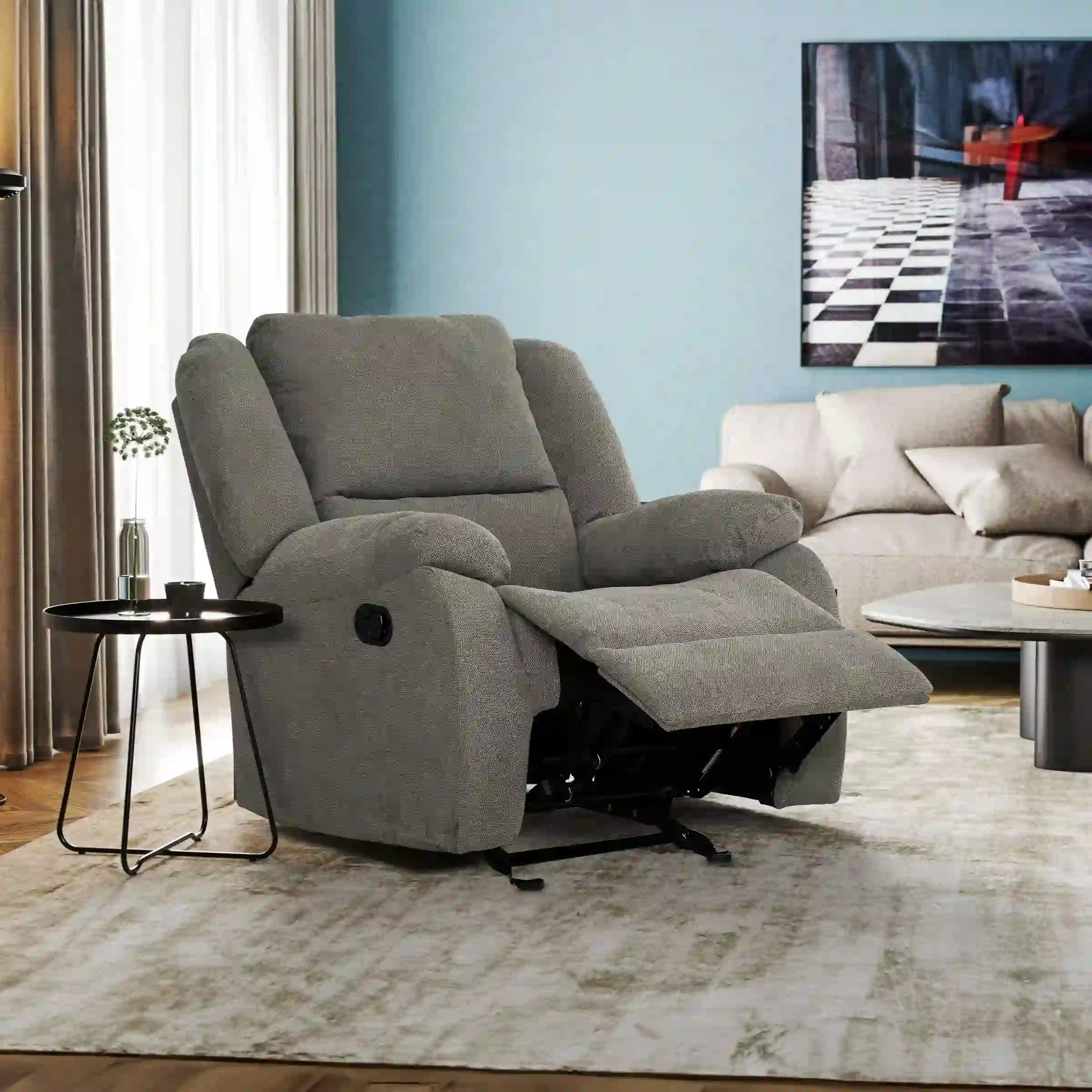 Fauteuil Amos Allure Ash | Berceuse et Inclinaison pour un Confort