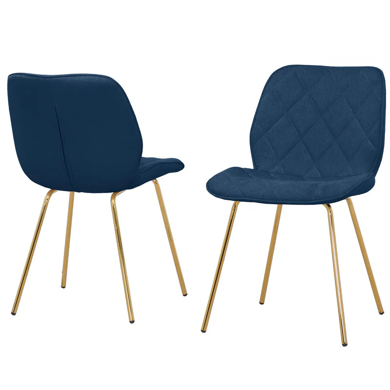 Chaises de salle à manger capitonnées bleu marine