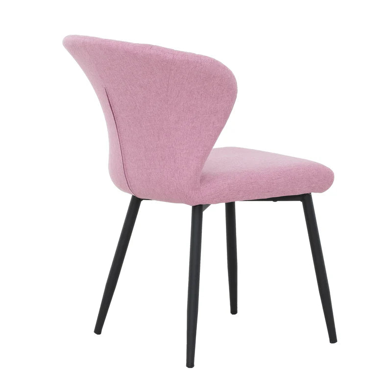 Chaises roses modernes avec pattes noires - Lot de 2