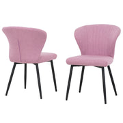 Chaises roses modernes avec pattes noires - Lot de 2