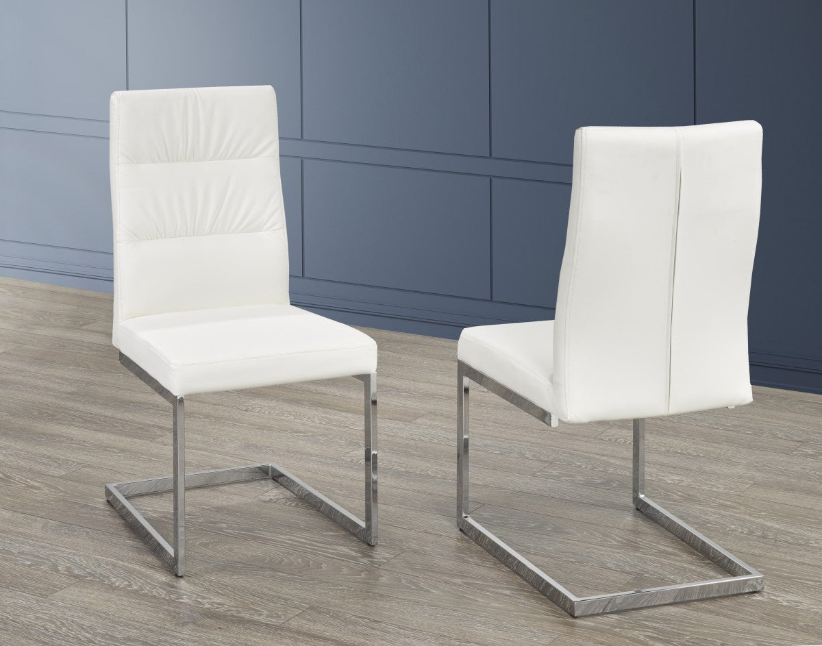 CHAISE DE SALLE À MANGER, JEU DE 2 - BLANCHE ( Meuble Mtl )