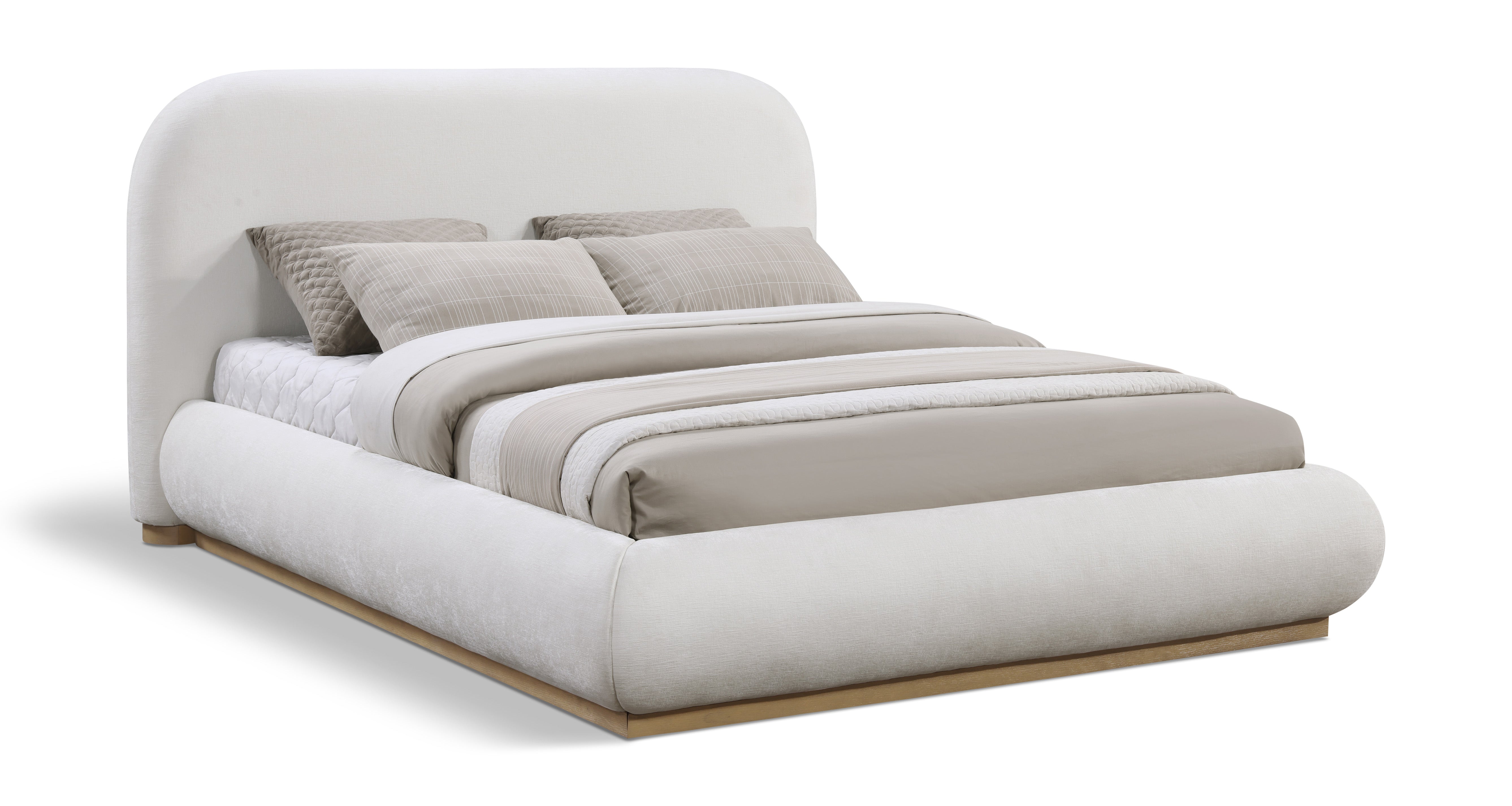 Lit double en tissu chenille Vaughn