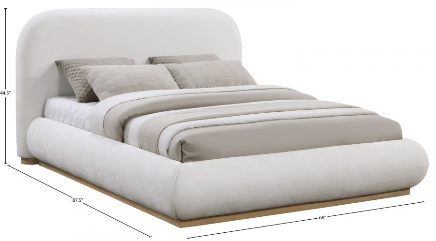 Lit double en tissu chenille Vaughn