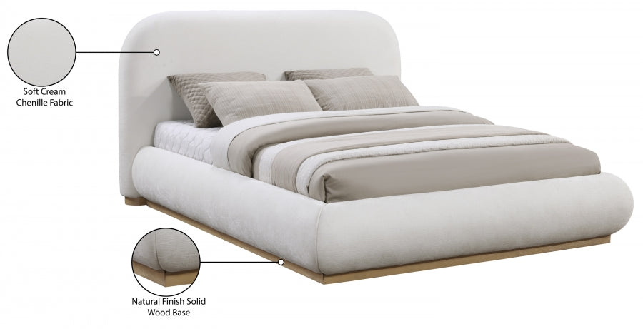 Lit double en tissu chenille Vaughn