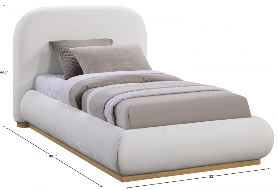 Lit simple en tissu chenille Vaughn