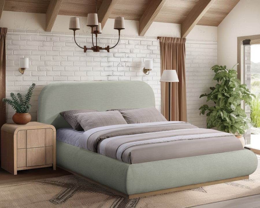 Lit double en tissu chenille Vaughn