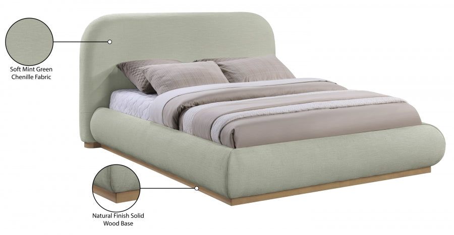 Lit double en tissu chenille Vaughn