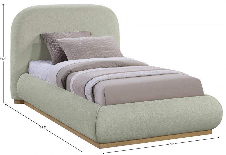 Lit simple en tissu chenille Vaughn