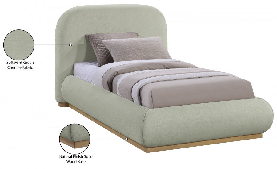 Lit simple en tissu chenille Vaughn