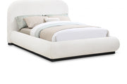 Lit double couleur crème en tissu boucle Vaughn