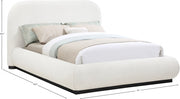 Lit Queen Couleur Crème En Tissu Boucle Vaughn