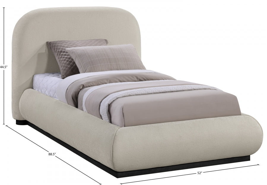 Lit simple en tissu chenille Vaughn