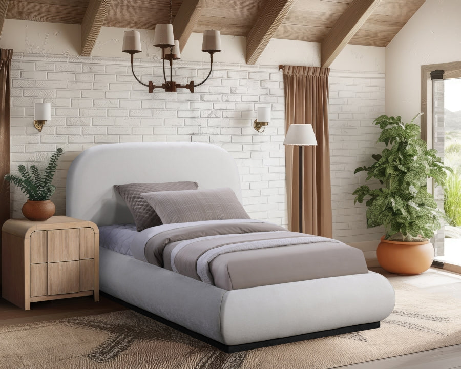 Lit simple en tissu chenille Vaughn