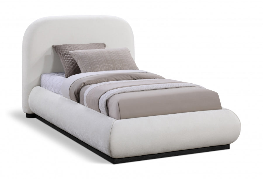 Lit simple en tissu chenille Vaughn