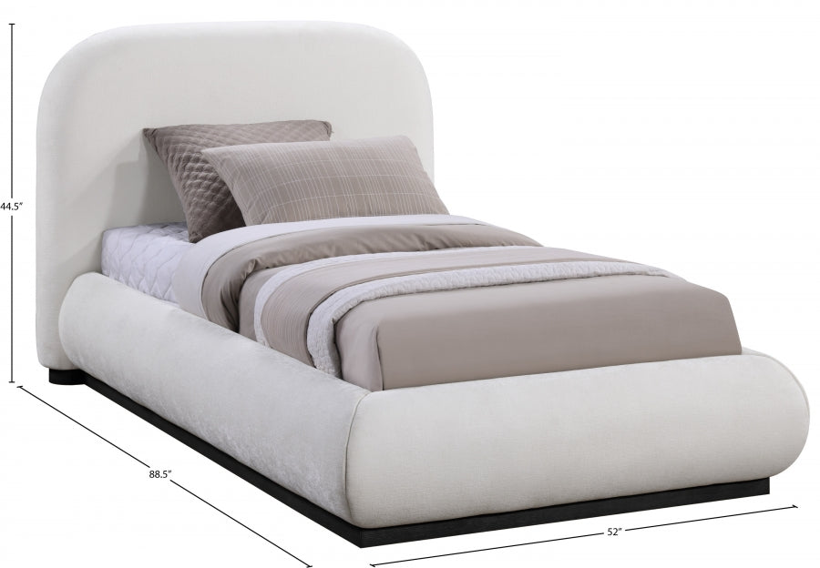 Lit simple en tissu chenille Vaughn