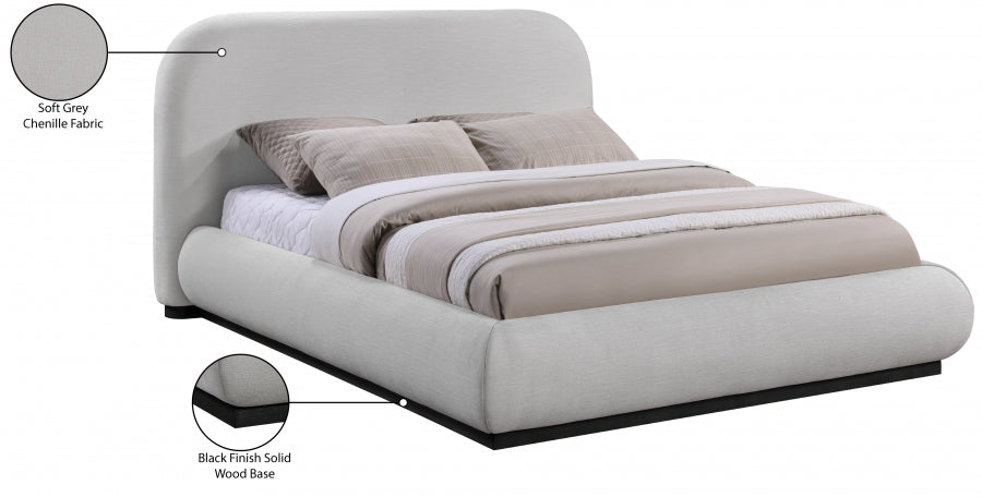 Lit queen en tissu chenille Vaughn