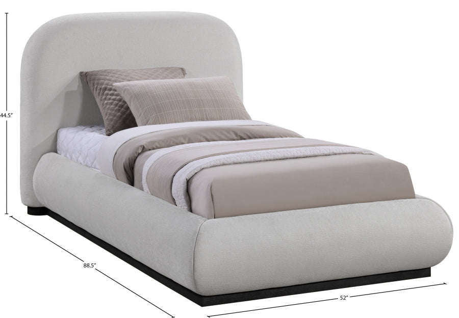 Lit simple en tissu chenille Vaughn