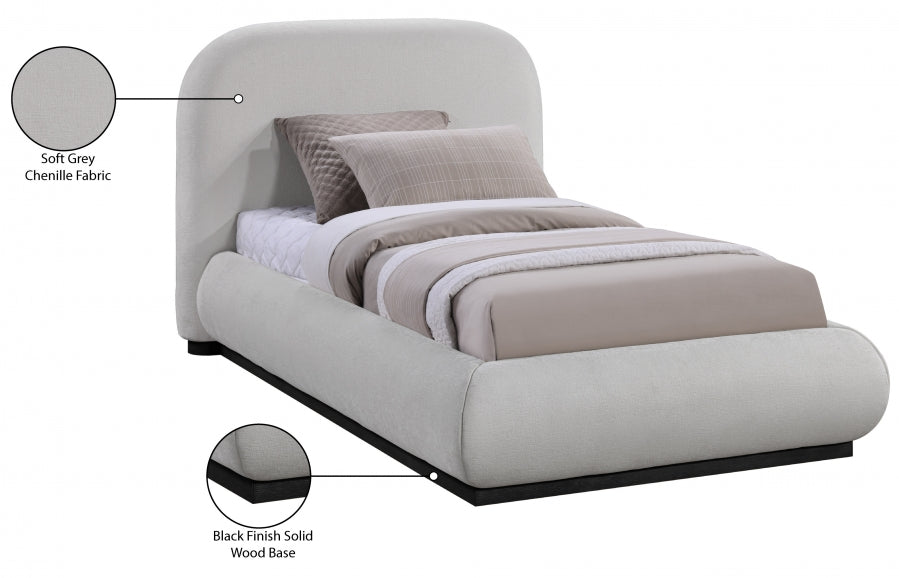 Lit simple en tissu chenille Vaughn